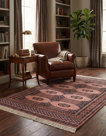 4' x 6' 6 Hand Knotted Bokhara Oriental Wool Rug