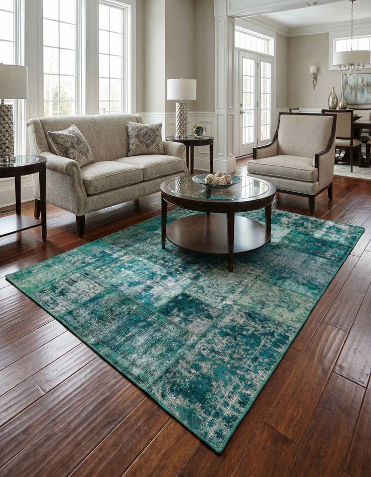 Detail image of 5' 2 x 6' 1 Hand Knotted Ultra Vintage Persian Wool Square Rug