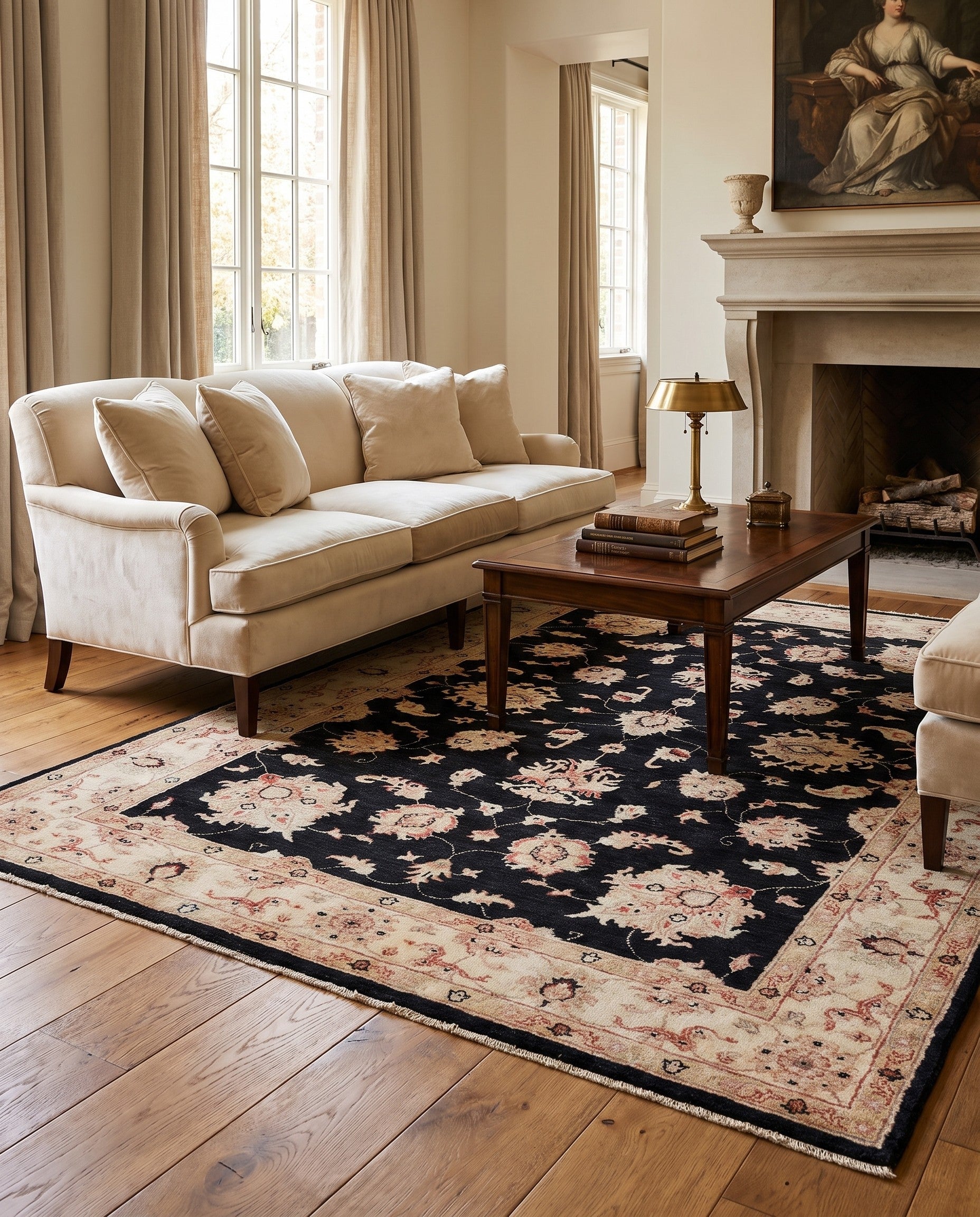 4' 10 x 6' 8 Hand Knotted Ziegler Rug