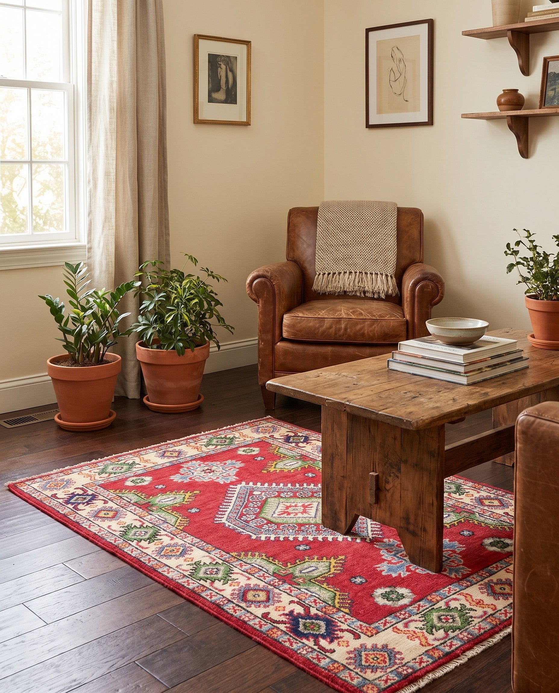 2' 10 x 4' 3 Hand Knotted Kazak Rug