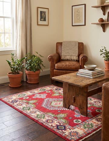 2' 10 x 4' 3 Hand Knotted Kazak Rug