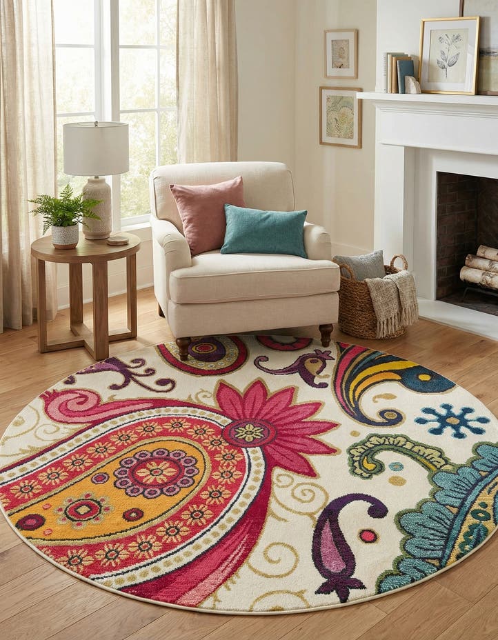 6' x 6' Washable Hyacinth Round Rug