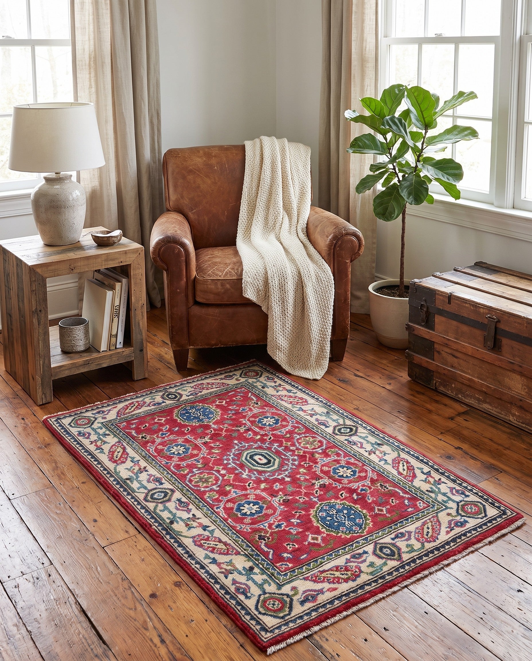 2' 9 x 4' 1 Hand Knotted Kazak Rug