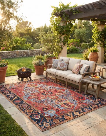 5' x 7' Easy-Clean Traditional Indoor / Outdoor Rug