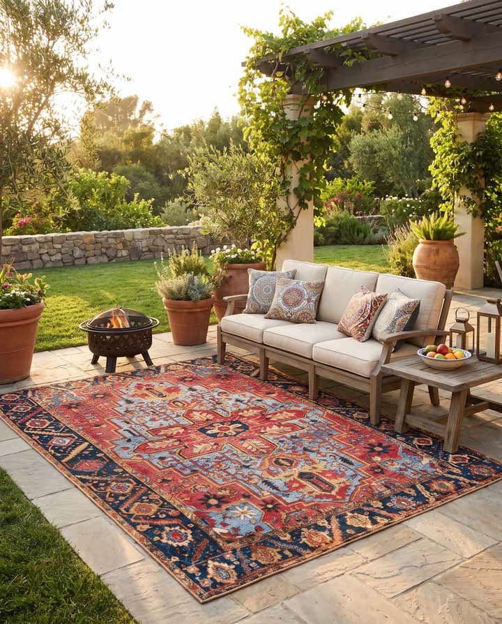 5' x 7' Easy-Clean Traditional Indoor / Outdoor Rug