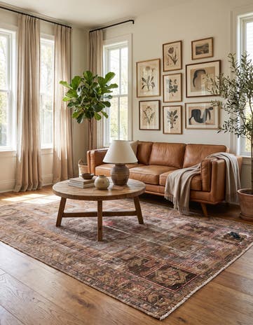 4' 3 x 6' 3 Hand Knotted Ultra Vintage Persian Wool Rug