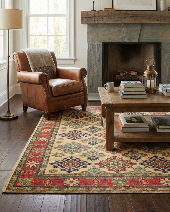 4' x 6' 1 Hand Knotted Kazak Rug