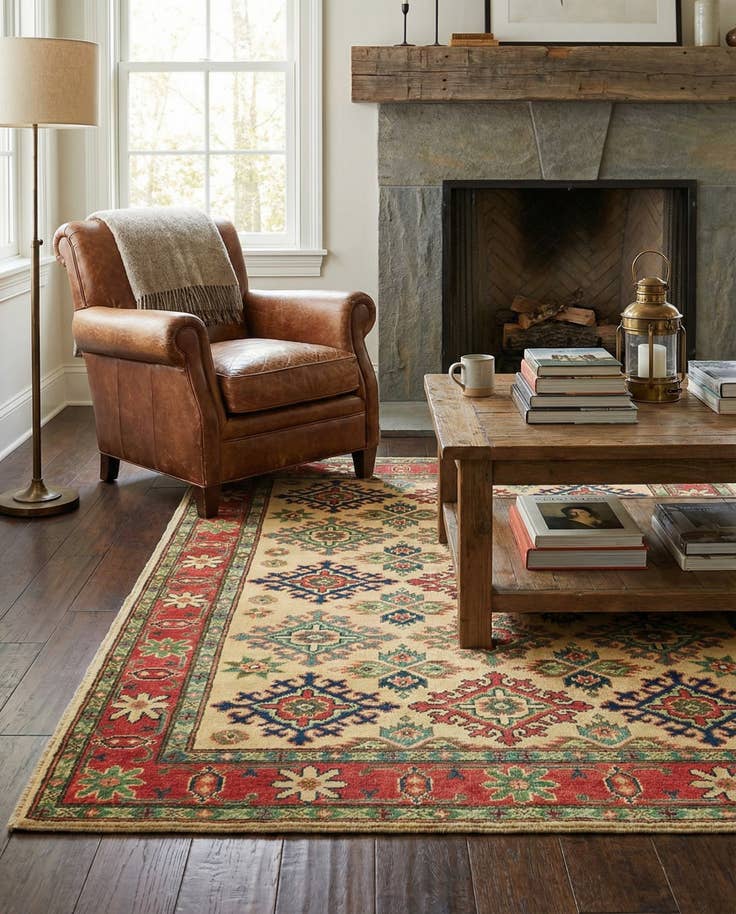 Detail image of 4' x 6' 1 Hand Knotted Kazak Rug