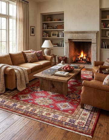 5' 9 x 8' 2 Hand Knotted Kazak Rug
