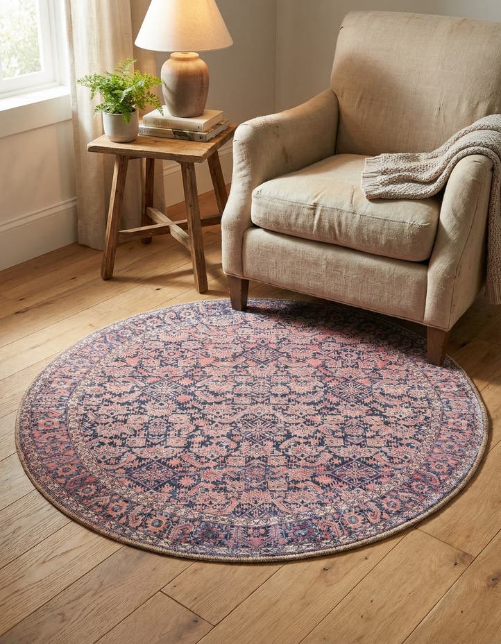 3' 6 x 3' 6 Washable Timeless Round Rug