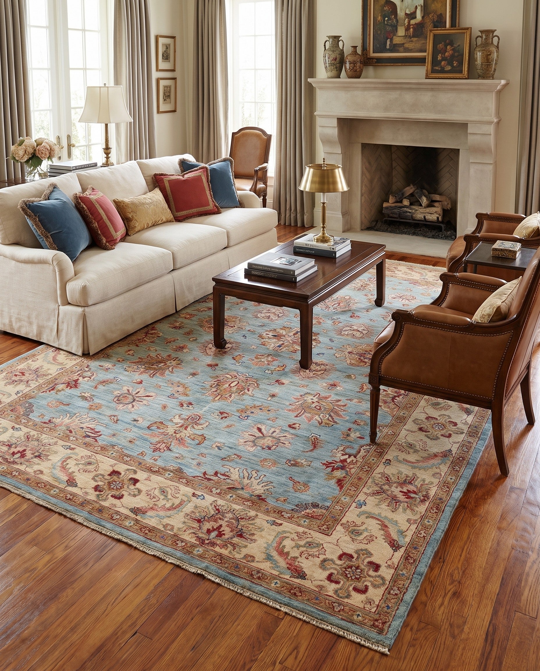 5' 9 x 8' 1 Hand Knotted Ziegler Rug