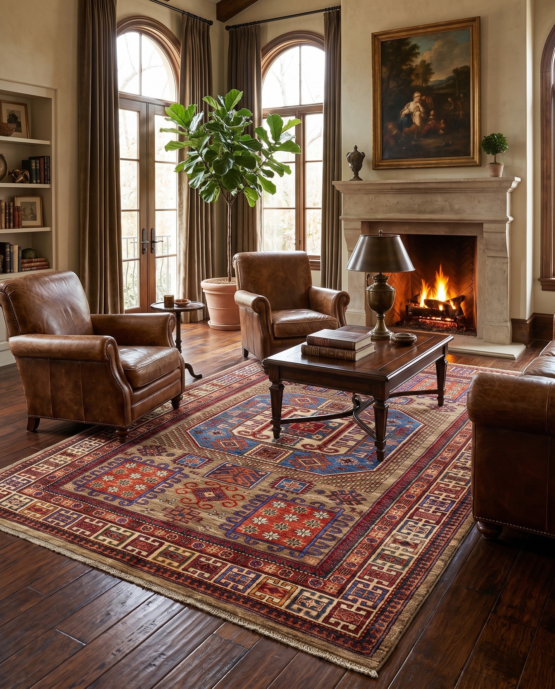 5' 9 x 8' 2 Hand Knotted Kazak Rug