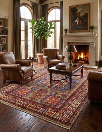 5' 9 x 8' 2 Hand Knotted Kazak Rug