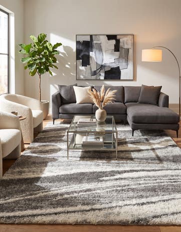 Gray and Black Soft Touch Shag Rug