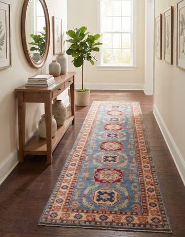 2' 7 x 10' 1 Hand Knotted Kazak Runner Rug
