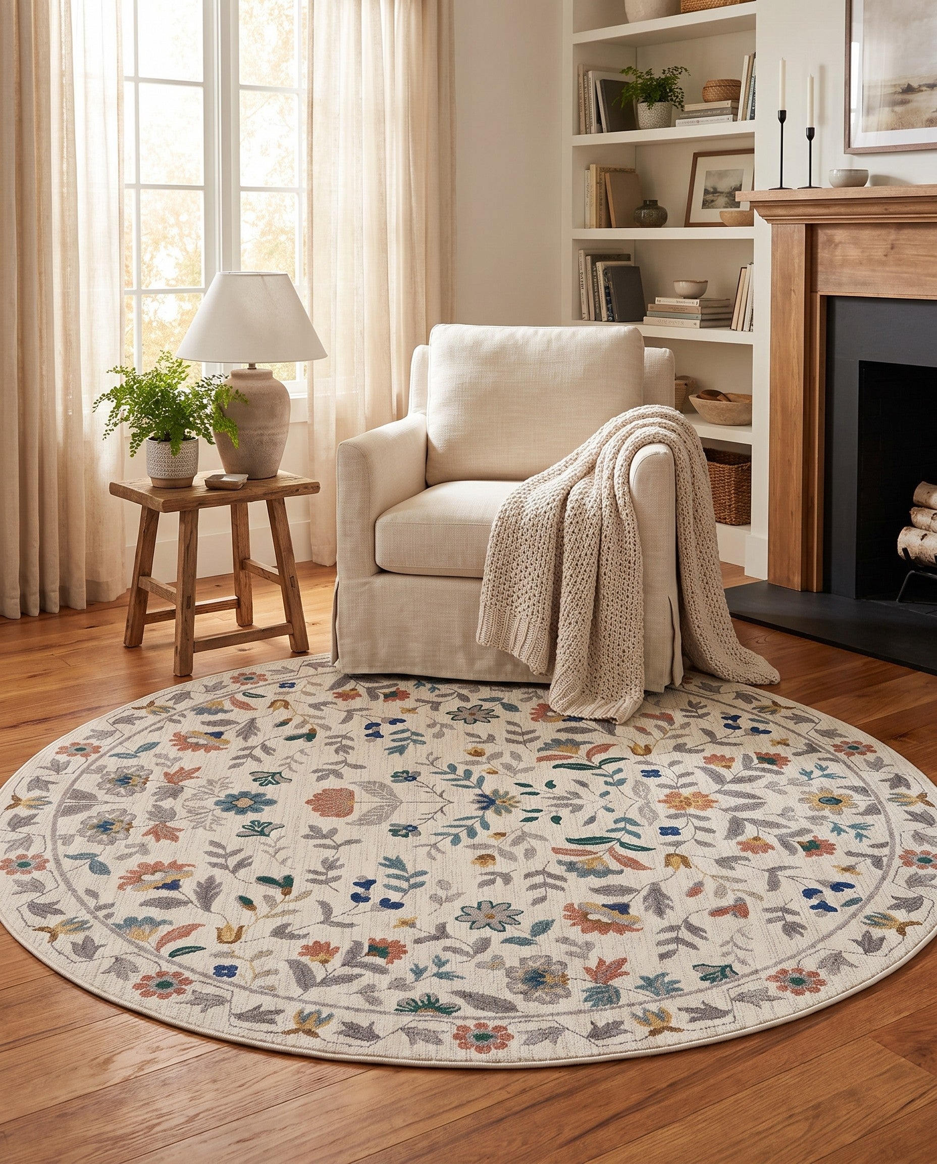 185cm x 185cm Blossom Round Rug