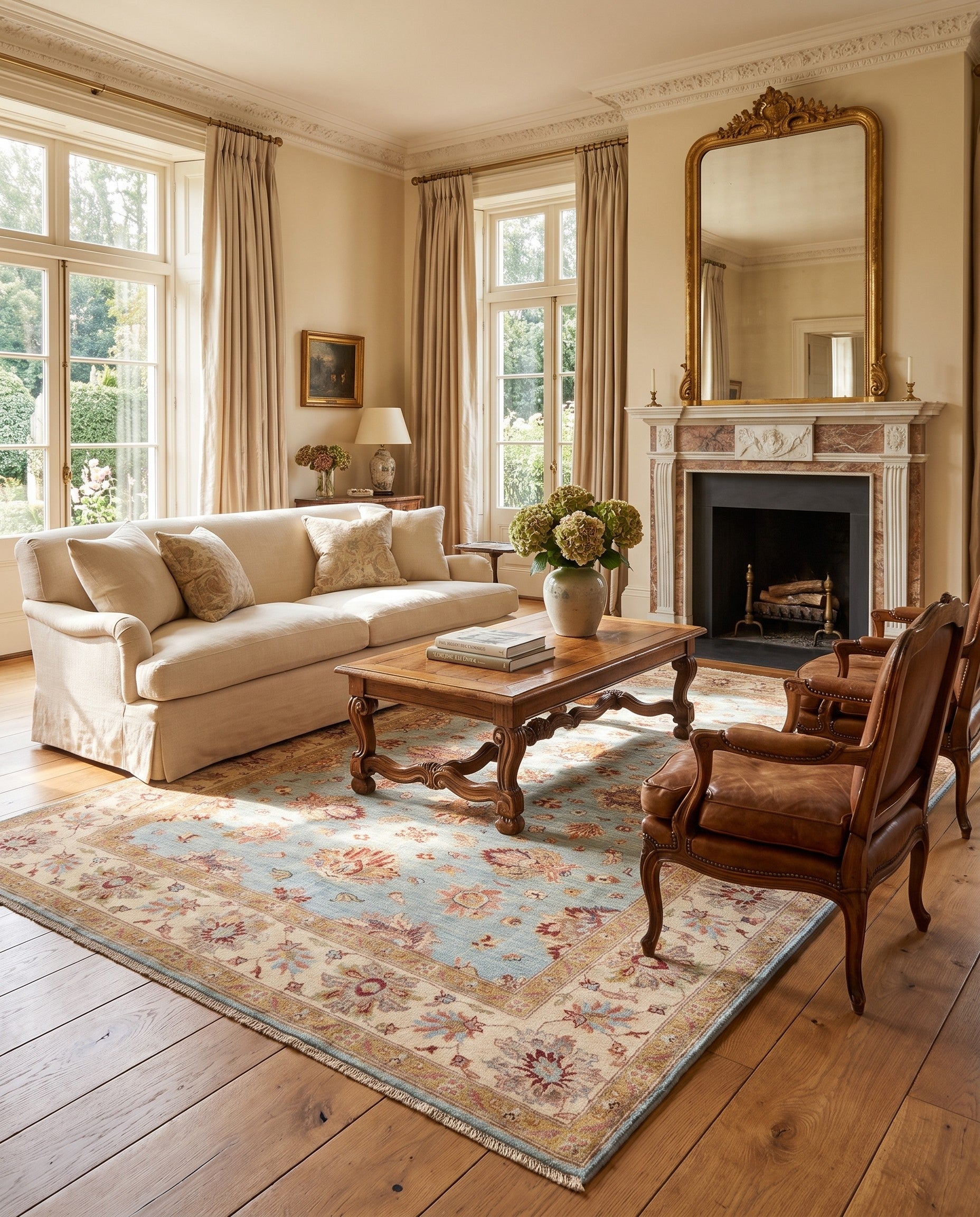 180cm x 230cm Hand Knotted Ziegler Rug