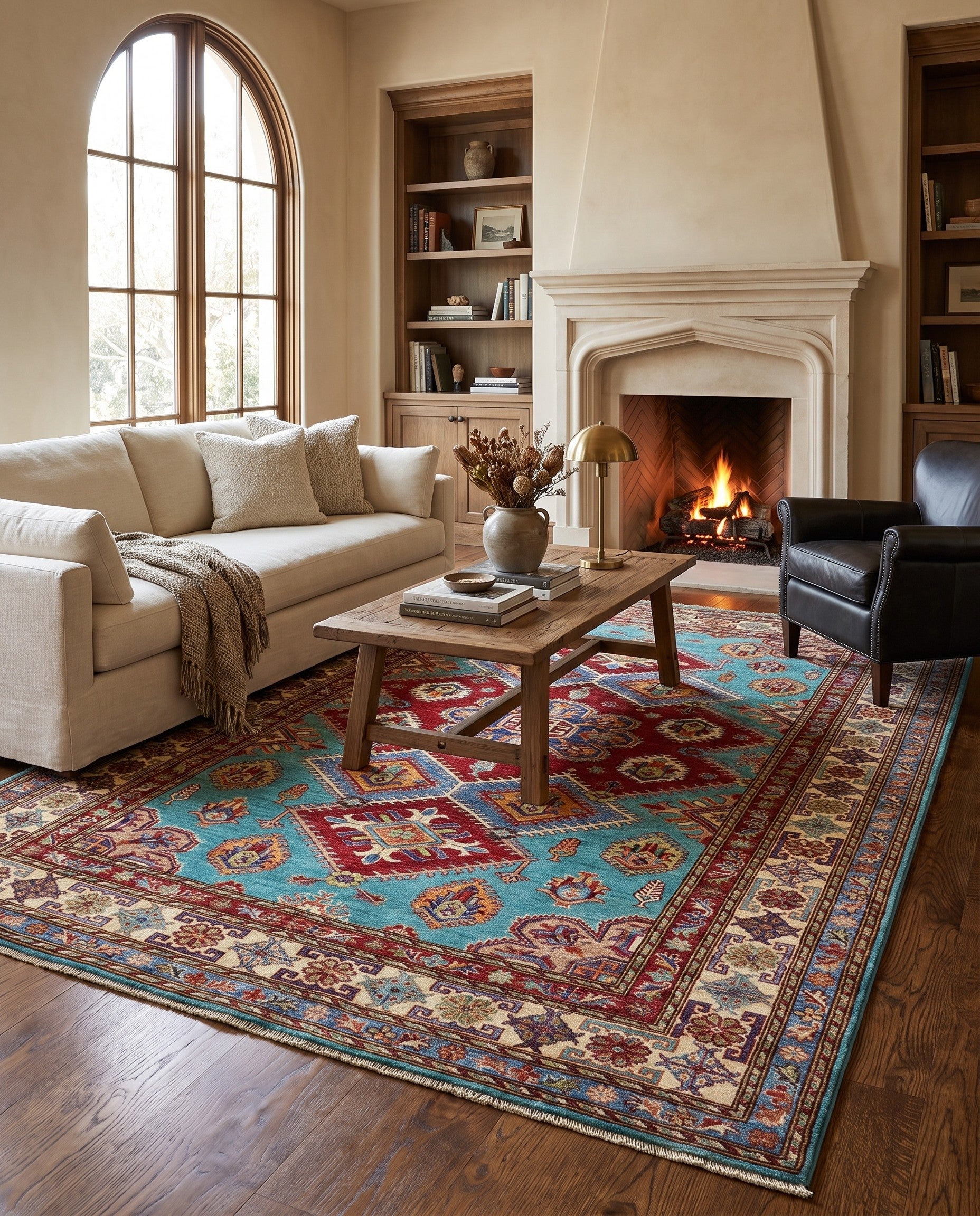 5' 9 x 8' Hand Knotted Kazak Rug