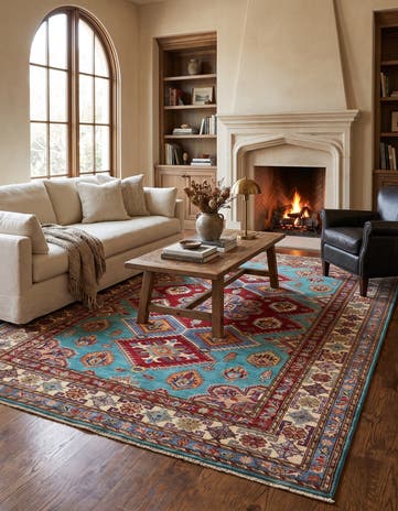 5' 9 x 8' Hand Knotted Kazak Rug