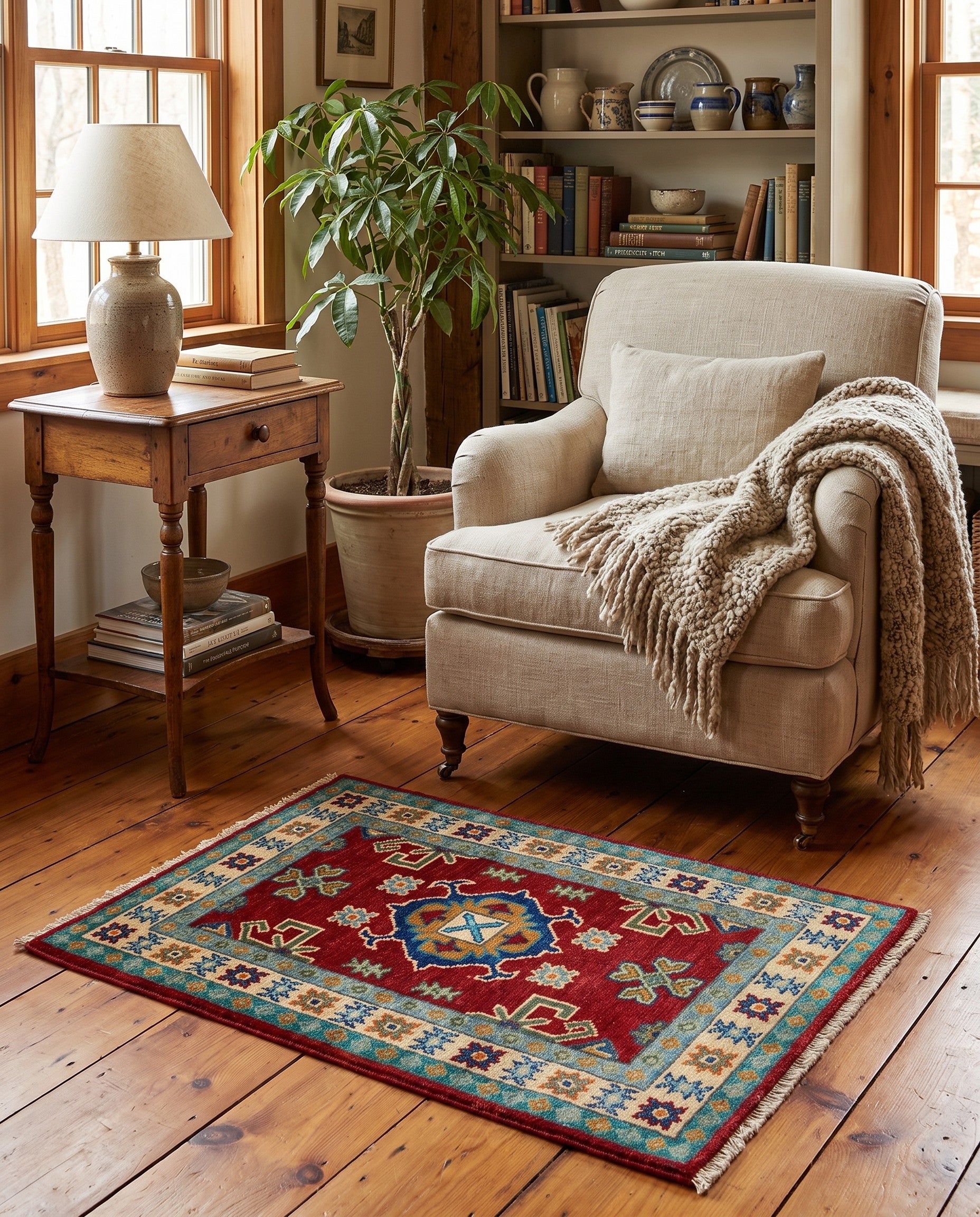 2' 1 x 2' 11 Hand Knotted Kazak Rug