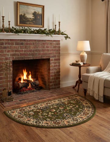 Green Yasmin Hearth Rug