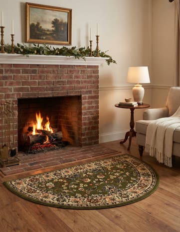 Green Yasmin Hearth Rug