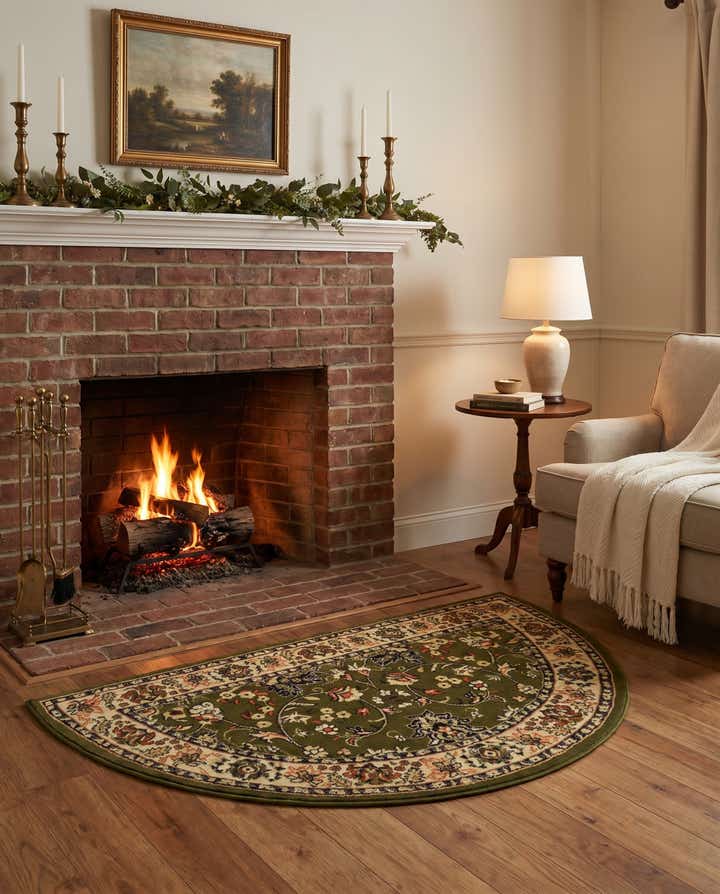 3' x 6' Kashan Design Hearth Rug