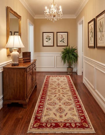 2' 8 x 9' 6 Hand Knotted Peshawar Ziegler Runner Rug