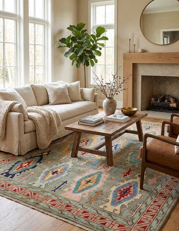 6' 7 x 9' 11 Hand Knotted Kazak Rug