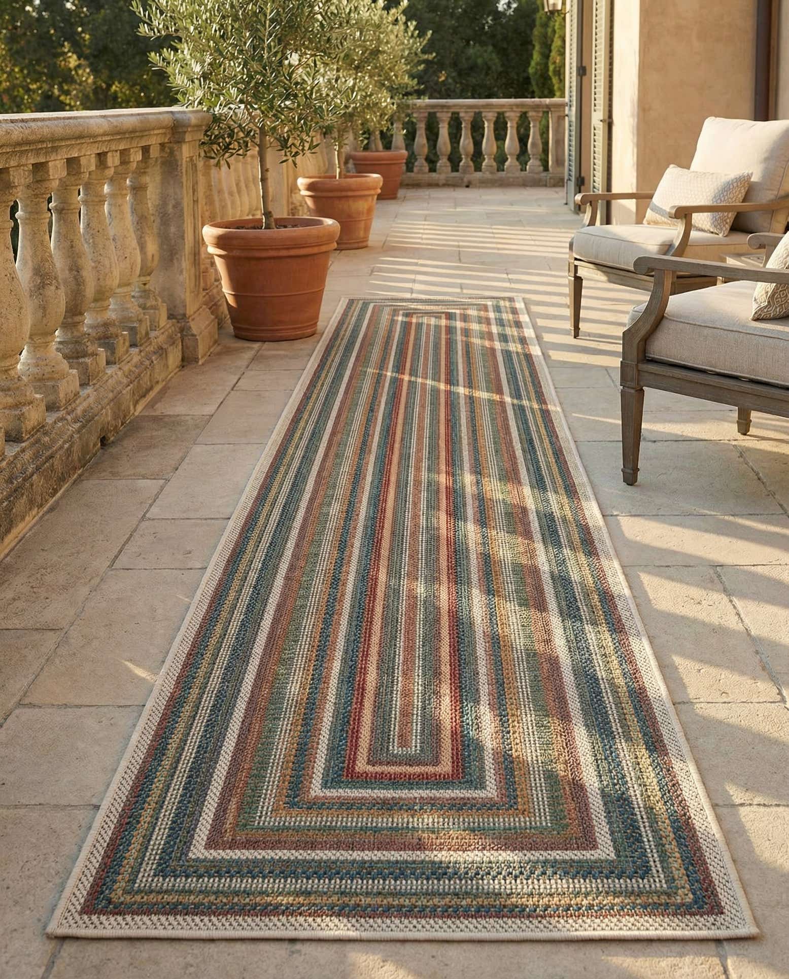 2' 7 x 16' 5 Easy-Clean Baja Indoor / Outdoor Runner Rug