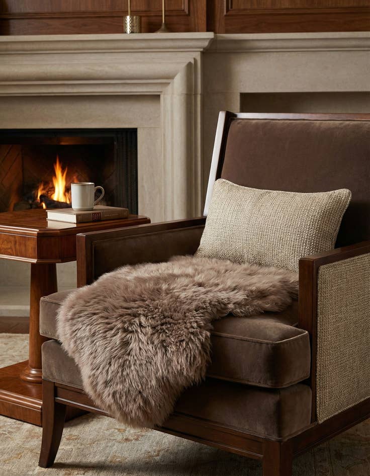 Detail image of 1' 10 x 3' Natural Sheepskin Freeform Rug