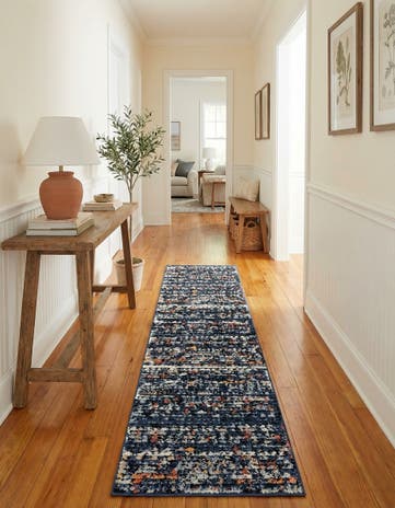 Navy Blue Morocco Runner Rug