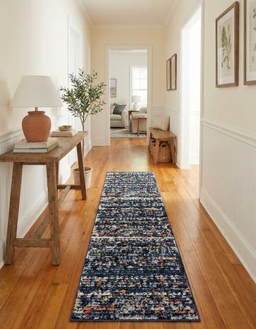 Navy Blue Morocco Runner Rug