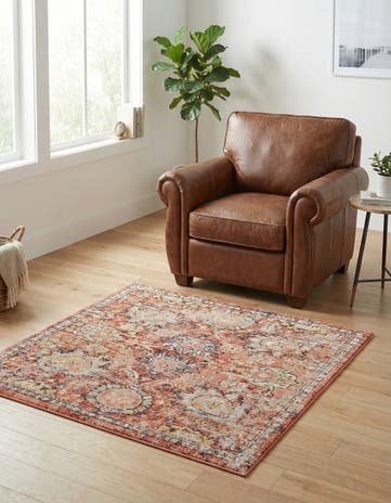 Brick Red Lola Square Rug