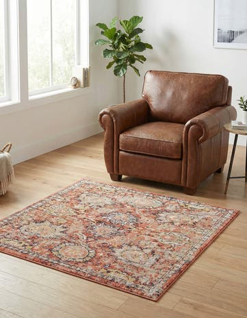 Brick Red Lola Square Rug
