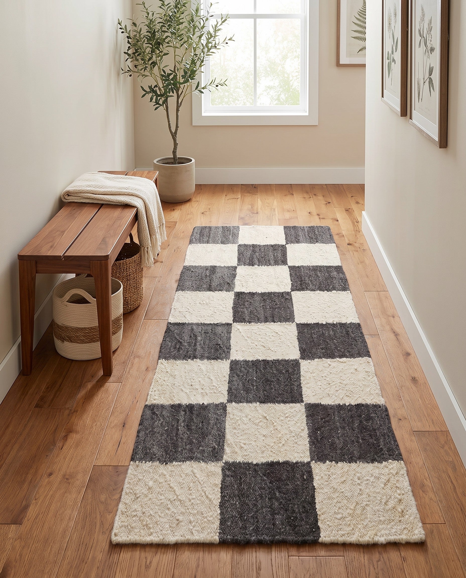 3' x 8' Hand Knotted Moroccan Wool Runner Rug