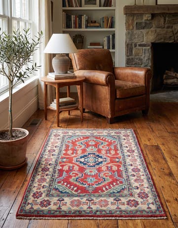 2' 7 x 4' Hand Knotted Kazak Rug