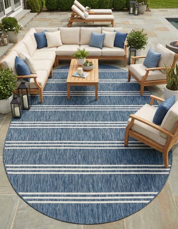 7' 10 x 10' Easy-Clean Jill Zarin Anguilla Indoor / Outdoor Oval Rug