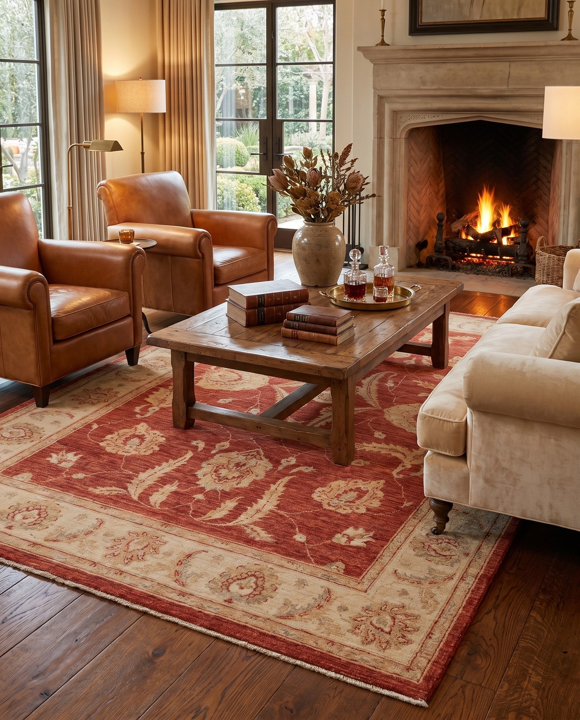 5' 7 x 7' 9 Hand Knotted Ziegler Rug