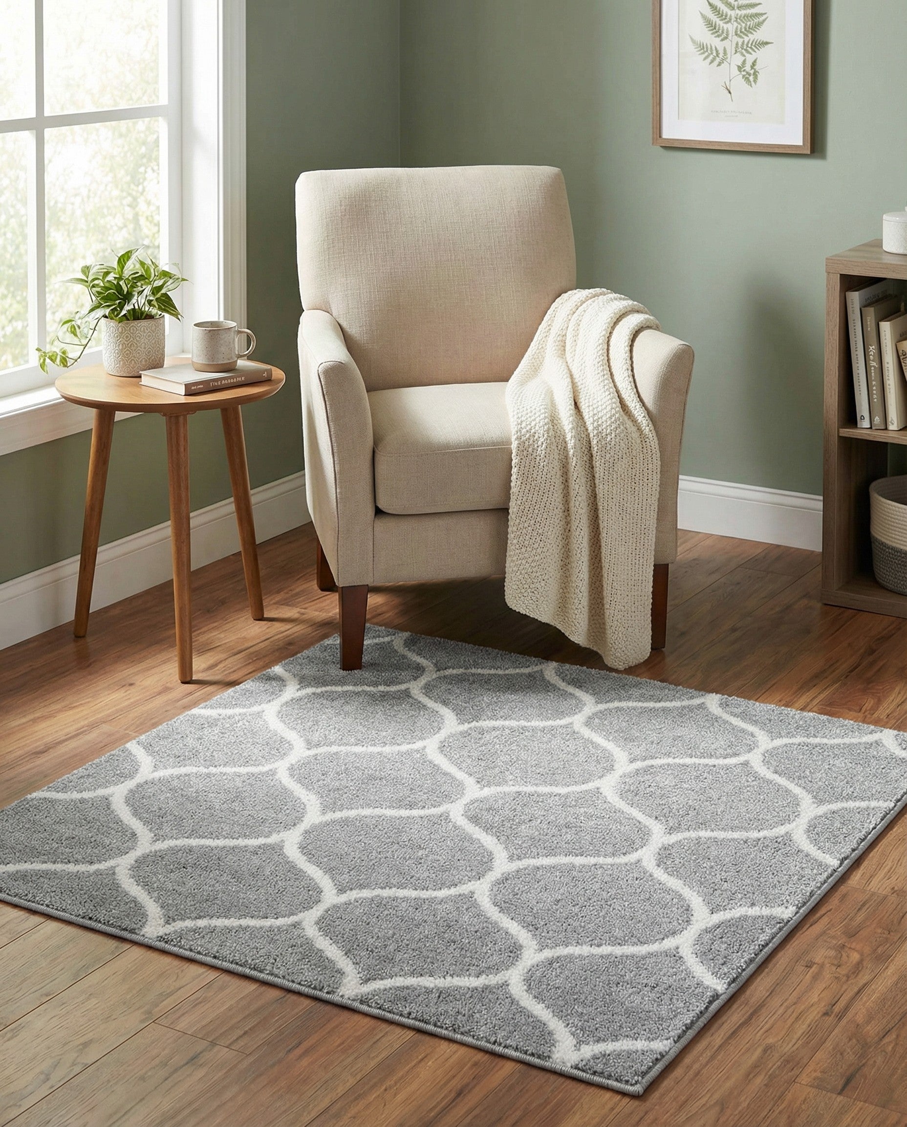 3' x 3' Trellis Frieze Square Rug