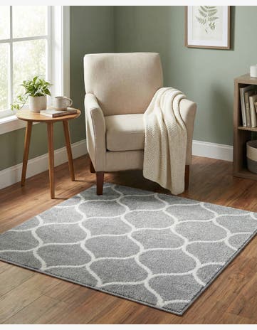 3' x 3' Trellis Frieze Square Rug