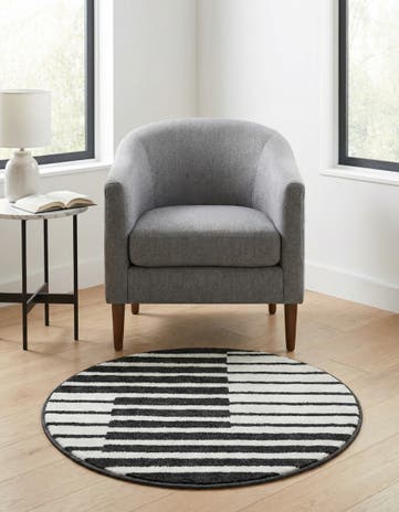 Black Oslo Round Rug