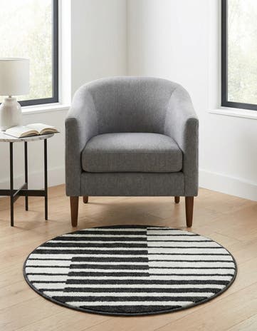 Black Oslo Round Rug
