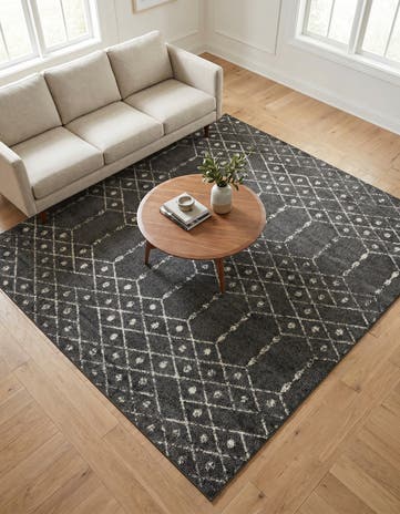 Charcoal Gray Paxon Trellis Square Rug
