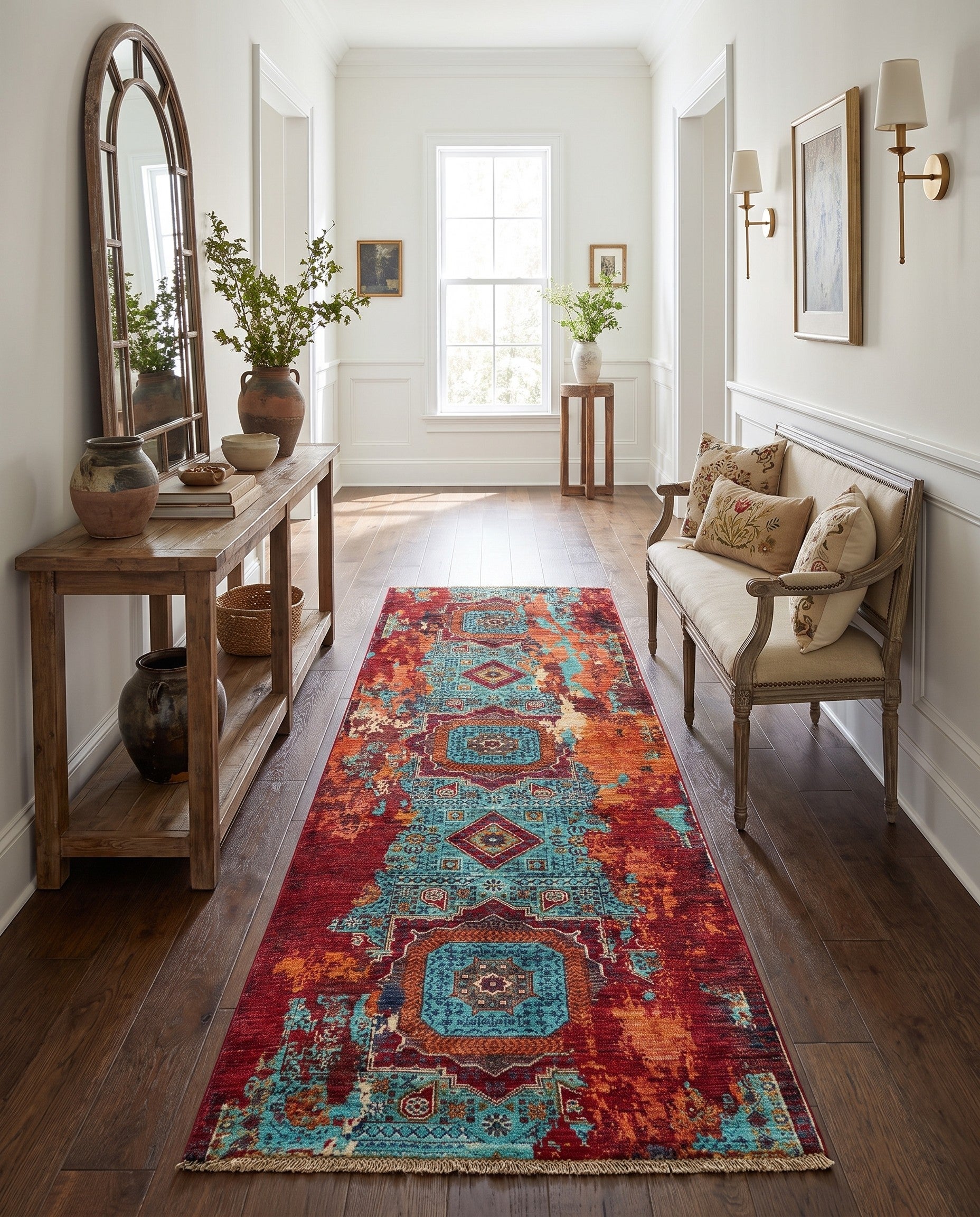2' 11 x 8' 8 Hand Knotted Mamluk Ziegler Runner Rug