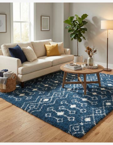 7' 10 x 7' 10 Moroccan Trellis Shag Square Rug