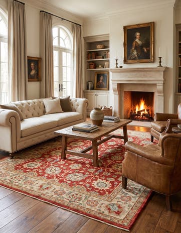 5' 7 x 6' 11 Hand Knotted Ziegler Rug