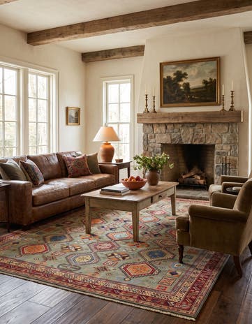6' 5 x 9' 4 Hand Knotted Kazak Rug