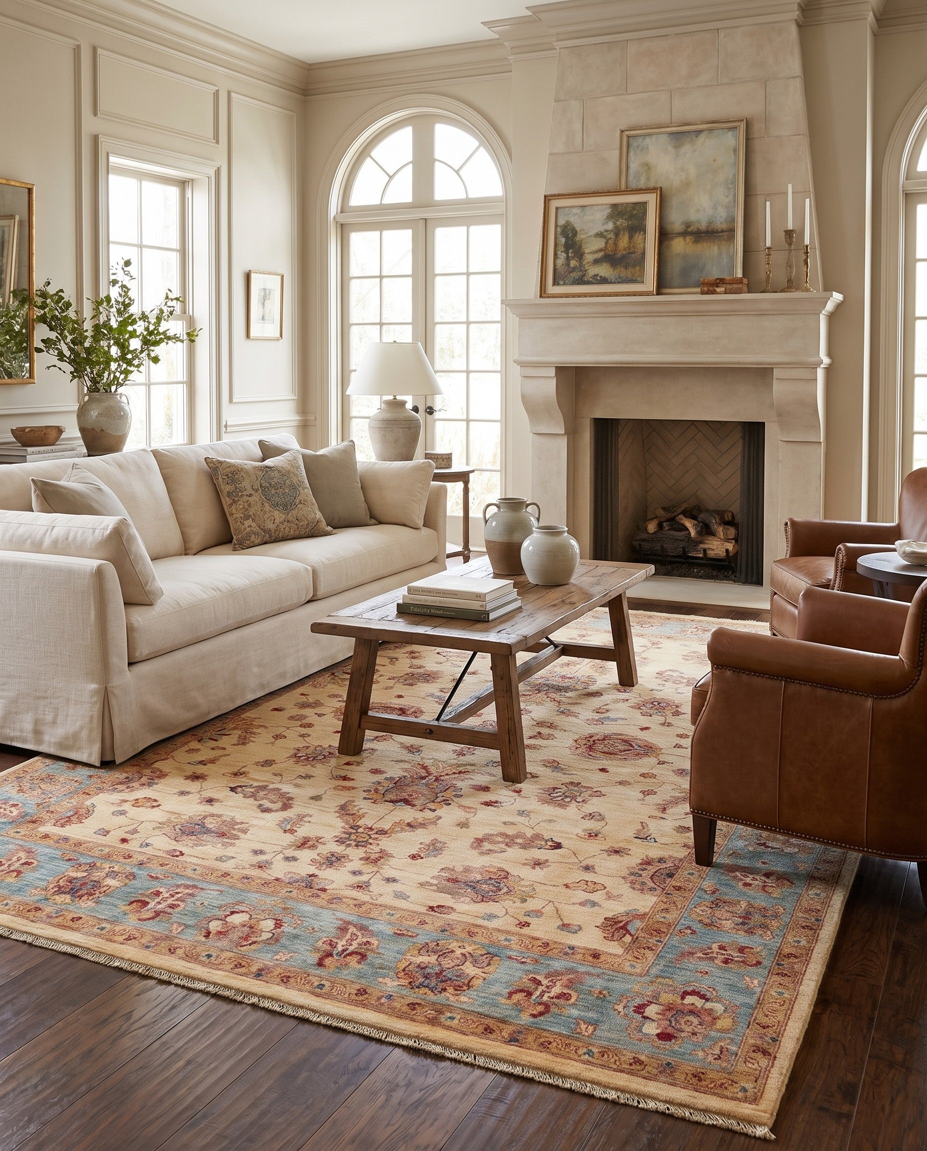 6' 10 x 9' 6 Hand Knotted Ziegler Rug