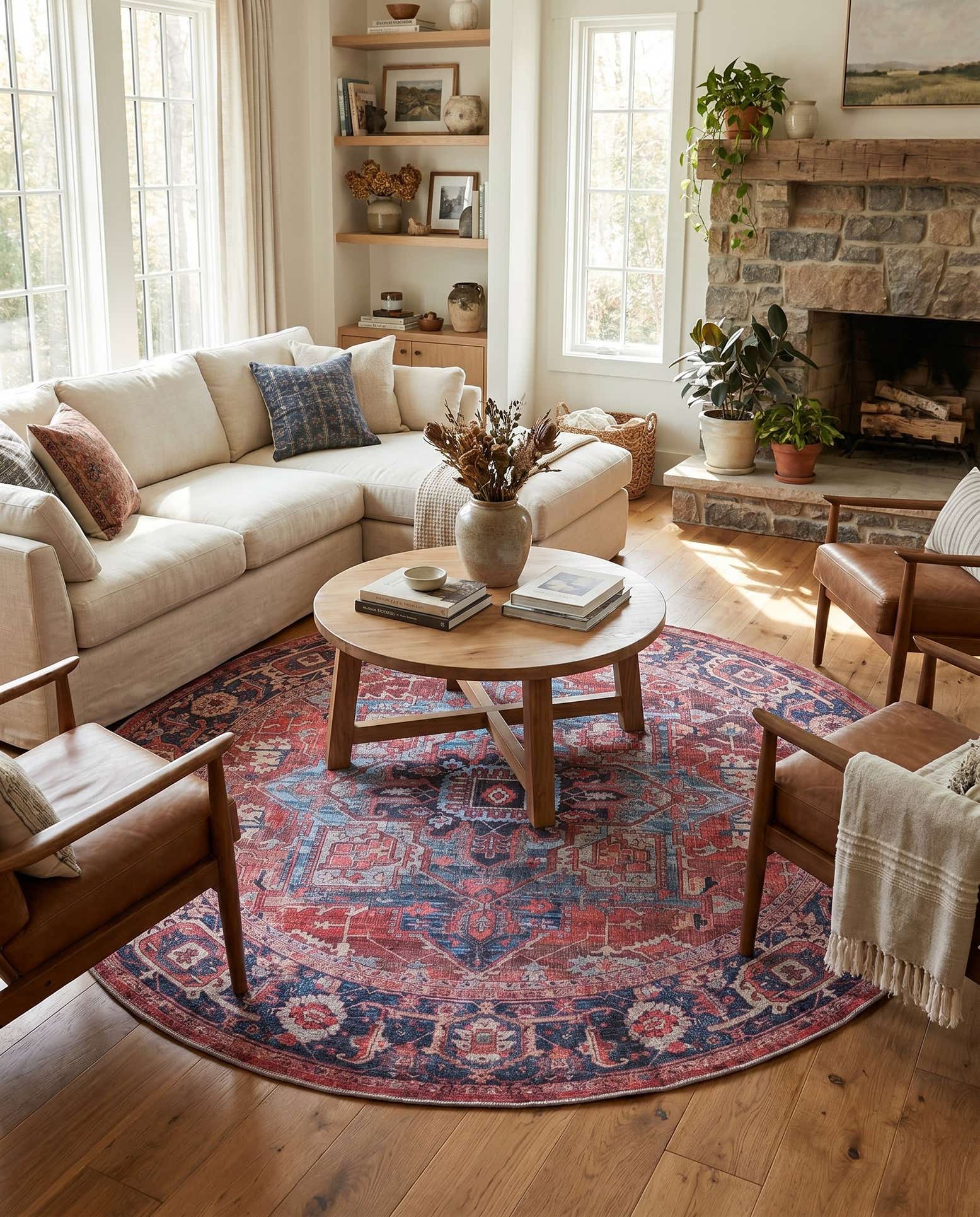 10' 6 x 10' 6 Washable Maahru Round Rug